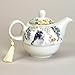 Bits and Pieces – Tea for One Porcelain Teapot & Cup Set – Decorative Tassel on Teapot Handle – Elegant Gift Box – Available in Peacock, Kitty & Owl Designs (Kitty)