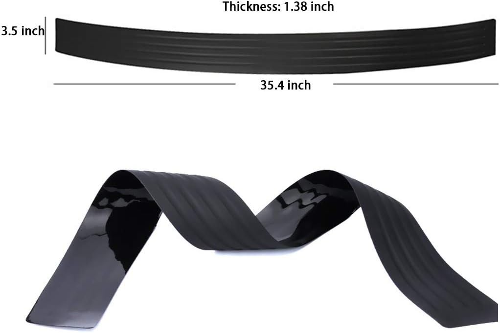 WeTest Upgraded Rear Bumper Protector Guard Universal Black Rubber Scratch-Resistant Trunk Door Entry Guards Accessory Trim Cover for SUV/Cars(35 Inch) (LJ-ZSX-102903)