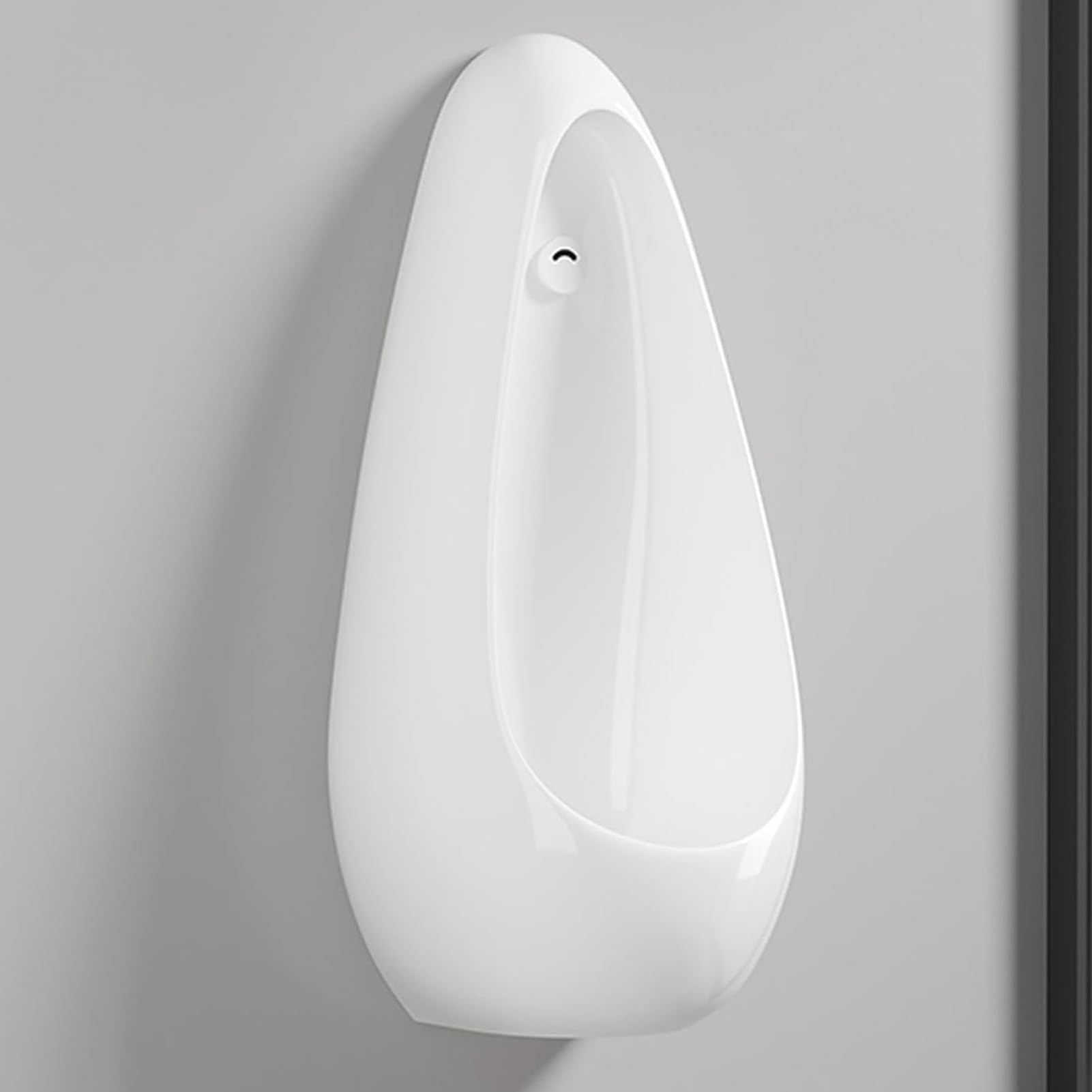 Urinario de pared para hombre con inducción, diseño desplegable que ahorra espacio, separador de orina para bares y aeropuertos, color blanco, montado en el suelo, duradero e higiénico