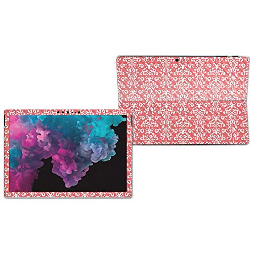 Image of MIGHTY SKINS MightySkins Carbon Fiber Skin for Microsoft Surface Pro 6 - Coral Damask | Protective, Durable Textured Carbon Fiber Finish | Easy to Apply, Remove, and Change Styles | Made in The USA