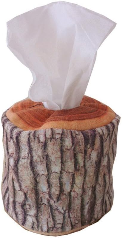 Pbao Baby Carrier Environment Friendly Natural Log Pattern Soft Portable Roll Tissue Box Cover Holder