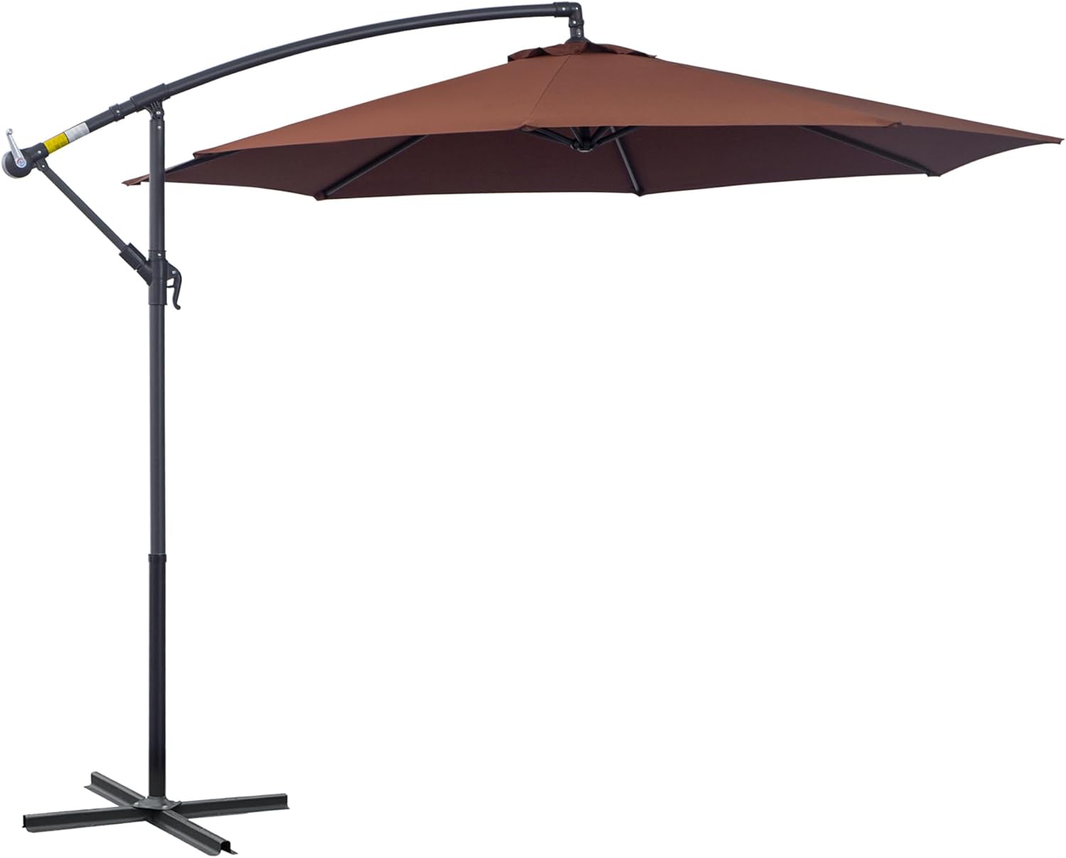 Brown Cantilever Patio Umbrella with UV Protection and Sturdy Stand