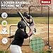 Xeoca Baseball L Screen with Wheels for Batting Cage, 7x7ft Pitcher Protector Net for Pitchers Protection, Baseball Pitching Net, Body Protector for Back Drive Lines, Portable Carry Bag Included