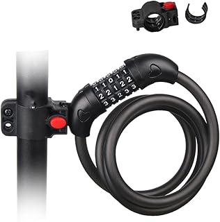 CLISPEED Bike Combination Lock 5 Bike Cable Lock Chain Lock Password Black Battery Car Bicycle Lock Combination Bike Lock Cable Lock Bike Combination Lock Combination Bike Lock