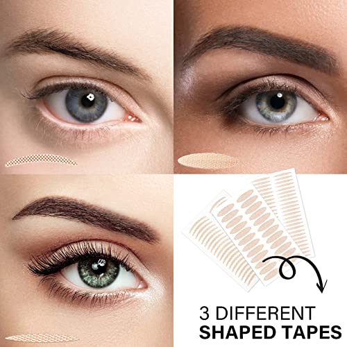 Eyelid Tape, Invisible Eyelid Lifter Strips, Instant Double Eyelid Lift For Hooded, Droopy, Uneven, Mono-Eyelids, Big Eye Tools With Fork Rods & Tweezers, 480 Pcs #TOP2