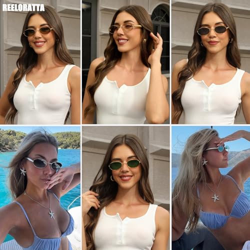 Retro Gold Oval Sunglasses for Women Men Trendy Sardine Metal Frame Shades 90s Fashion Vintage Sun Glasses4