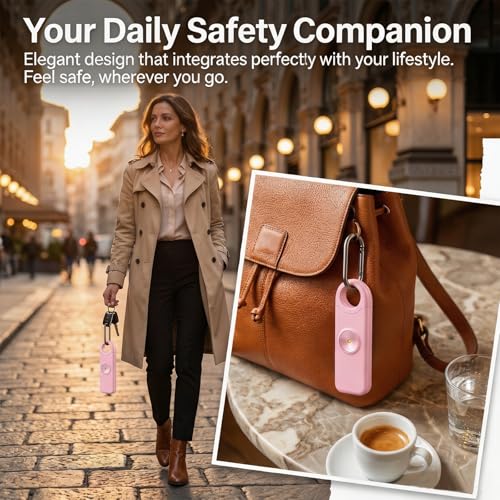 2 Pack Personal Safety Alarm, Safety Alarm Keychain for Women with Silent SOS Emergency Alert, 130dB Emergency Siren, Strobe Light, Safety Gifts for Teenagers Elderly Night Running Travel — view 6