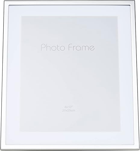 Happy Homewares Marco rectangular plateado mate para sostener fotos de 5 x 7 pulgadas, laca resistente al deslustre recubierta con reverso de