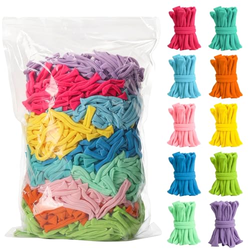 CXIIPOL 1000 Pcs 7 inch Colorful Loom Loops Potholder 10 Colors Weaving Loom Refill Loops Flexible DIY Kit Colorful Weaving Crafts for DIY Projects