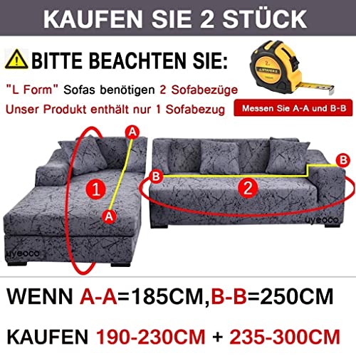 uyeoco Sofabezug L Form Rechts/Links Sofa Überzug Ecksofa Sofaüberwurf Stretch Sofahusse Couchbezug für 3/2/4 Sitzer Couch (Color : G, Size : 190-230cm)