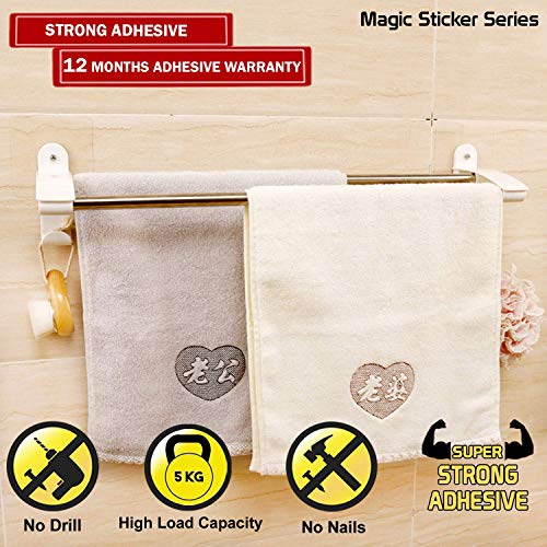 Image of HOKIPO Magic Sticker Series Self Adhesive Towel Holder for Bathroom (NEW-AR-2127)