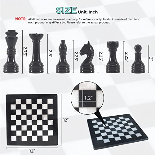 Radicaln Handmade Black And White Full Marble Chess Board Game Set - Staunton Marble Tournament Two Players Full Chess Game Table Set #TOP5