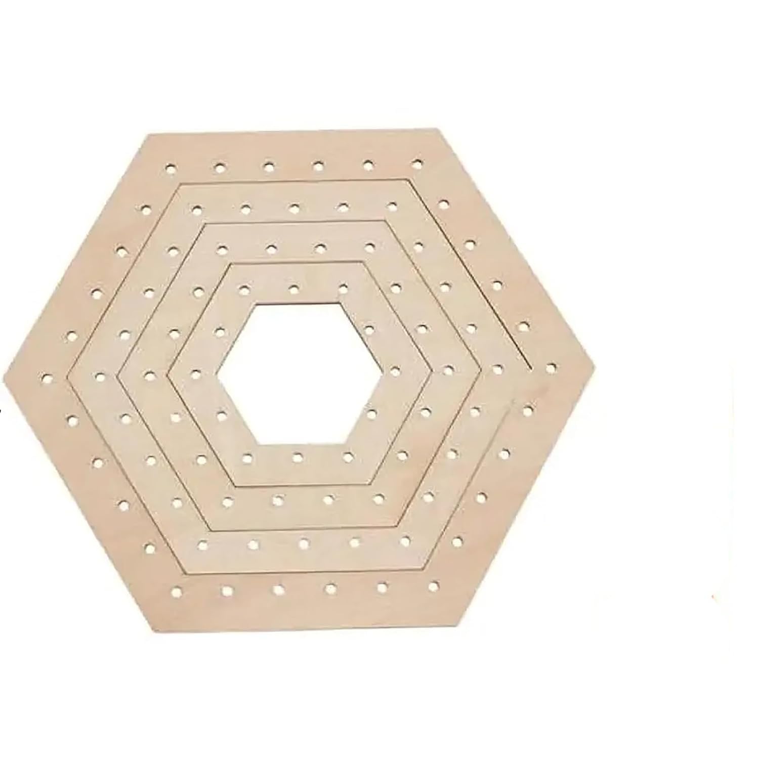 Haoser 4 Pcs Hexagon Crochet Blocking Board Wooden Loom Kit – DIY Yarn Weaving Crochet Frame for Knitting Art & Craft Projects – 4 Sizes, Easy to Use, Durable Wood Craft Tool-image-13