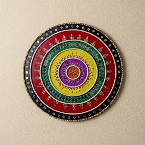 Jaipur Frames Handcrafted Lippan Art Wall Decor | Wooden & Mirror Work...