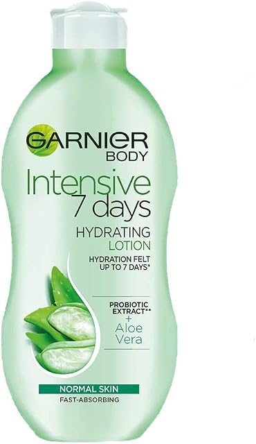 Garnier Intensive 7 Days Aloe Vera & Probiotic Extract Body Lotion 250ml, Hydrating and Refreshing Moisturiser, Up to 7 Days Hydration, For Normal Skin, Fast Absorbing & Non Greasy