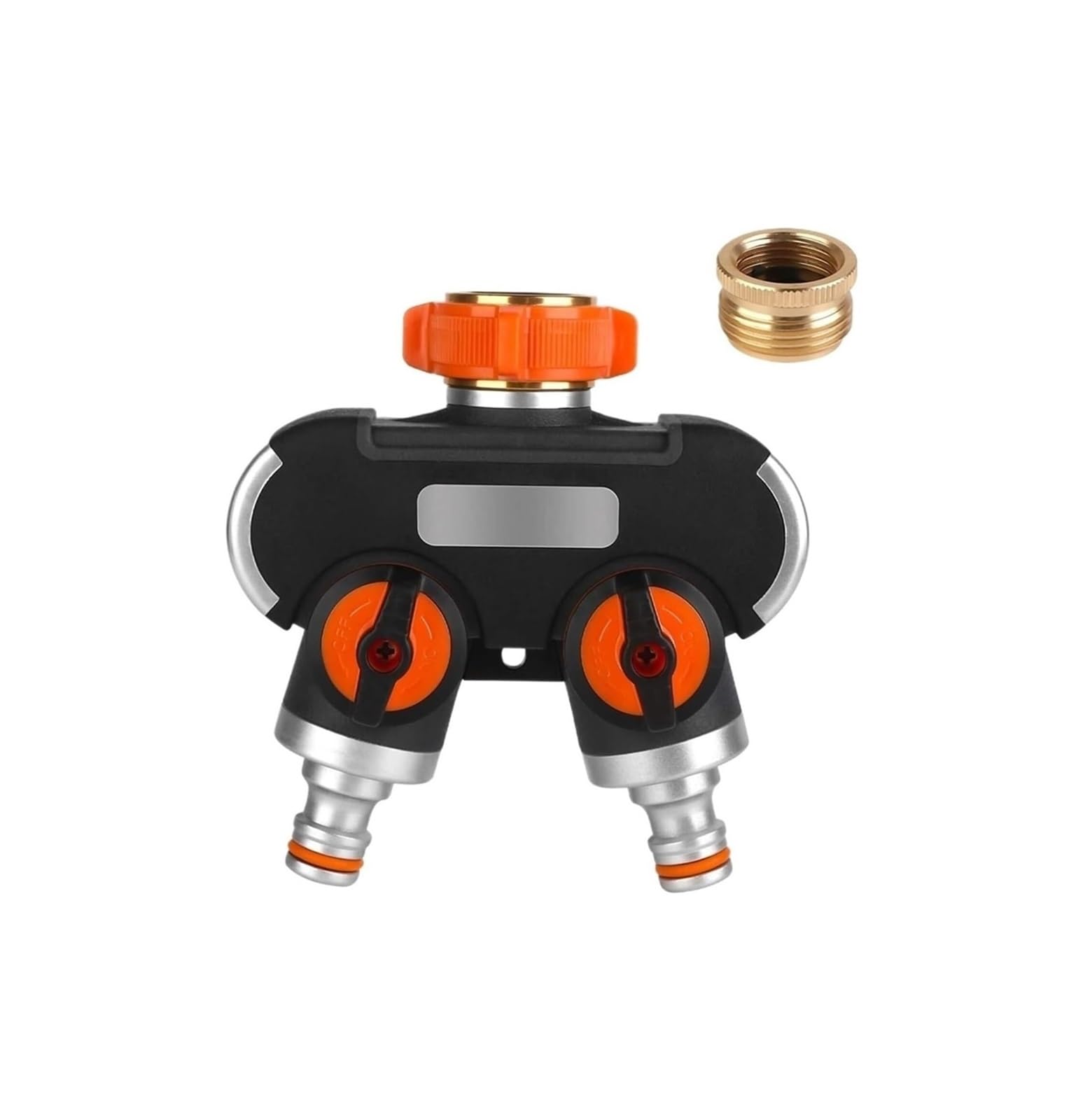 Evwgnpqrv Black 2 Way Faucet Hose Splitter, Garden Hose Splitter 2/4 Way Black 3/4 Inch 1/2 Connector