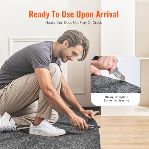 VEVOR Alfombra Antideslizante Protector de Suelo Cojín 153x244 cm 6 mm de Espesor, Doble Superficie Fieltro de Poliéster y Látex, Gris, Cobertura 3-4 ㎡ Protección del Suelo para Dormitorio, Comedor - imagen 5