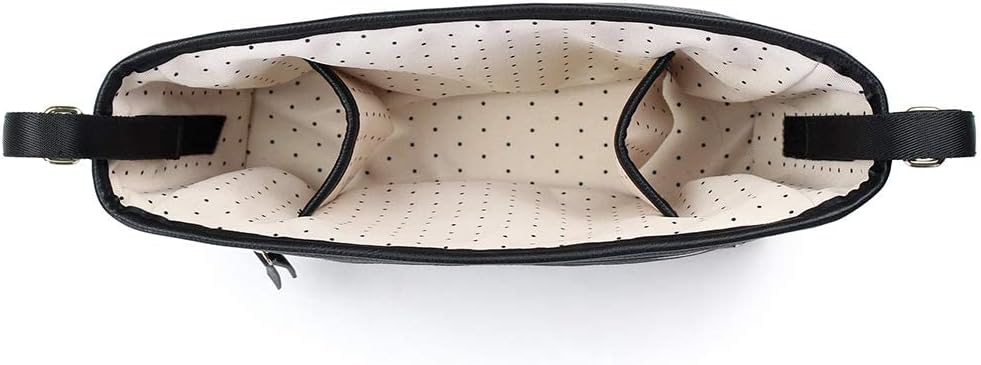 Itzy Ritzy Adjustable Stroller Caddy - Organizer Featuring Two Built-In Pockets, Front Zippered Pocket & Straps To Fit Nearly Any Stroller, Black with Gold Hardware