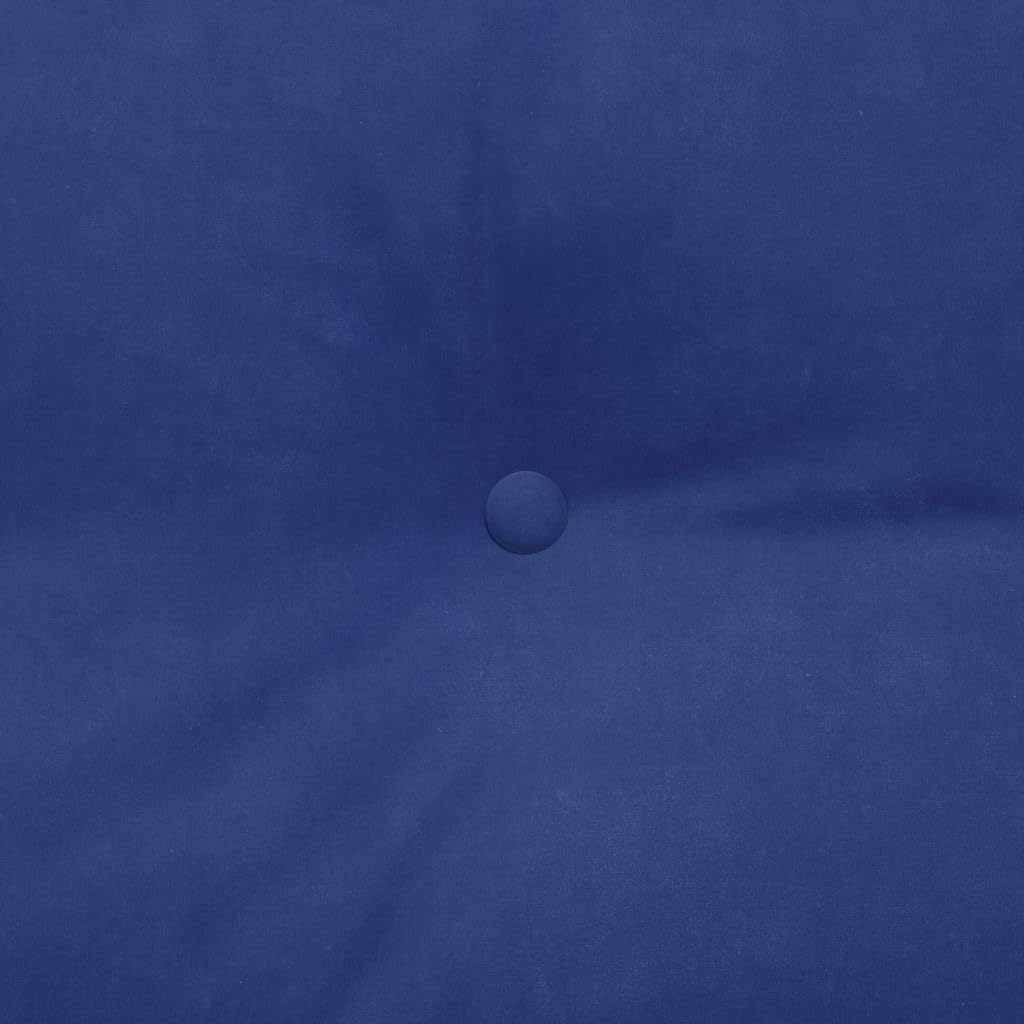 Rückenkissen Polizeiblau 120x24x50 cm Samt - Ergonomisches Keilkissen mit Seitentasche und Knopf-Fixierung - Weiches Lesekissen & Sofakissen für Bett, Couch und Büro im Innenbereich