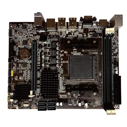 Image of ZEBRONICS A780-D3 Micro-ATX Motherboard for AM3, AM3+ Socket, Supports AMD FX, Athlon II Series Processors, 5.1 Audio, DDR3 1600 MHz, Ports (RJ45 | SATA | USB | HDMI | VGA | PS /2)