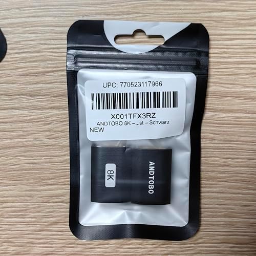 8K - HDMI Adapter żeński na żeński, ANDTOBO 2 Pack HDMI 2.1 Adapter łącznika 8K@60Hz przedłużacza 3D do Roku Stick, HDTV, Chromecast - czarny