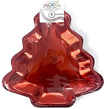 6 Red Christmas Tree Paper Plates 21x20cm