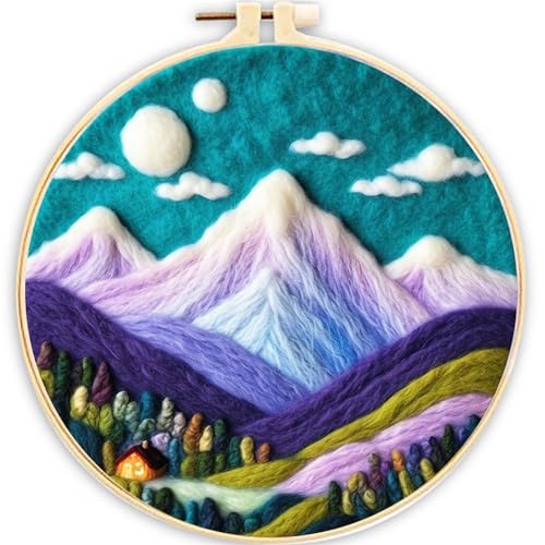 SARBUTER Needle Felting Kit: Rustic Landscape (Blue Sky)