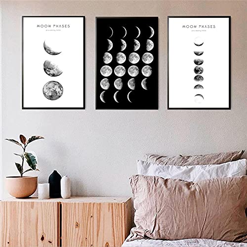 Art mural minimaliste pour mur vide impression toile phases de la lune 50x70
