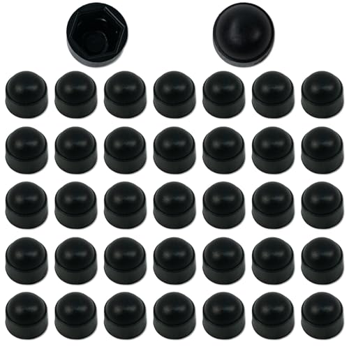 Binxus - 50 Pcs Black Hex Nut Protective Caps, M8×14mm Dome Plastic Bolt Covers, Screw Cap Kit for Protecting Nuts (M8*14)