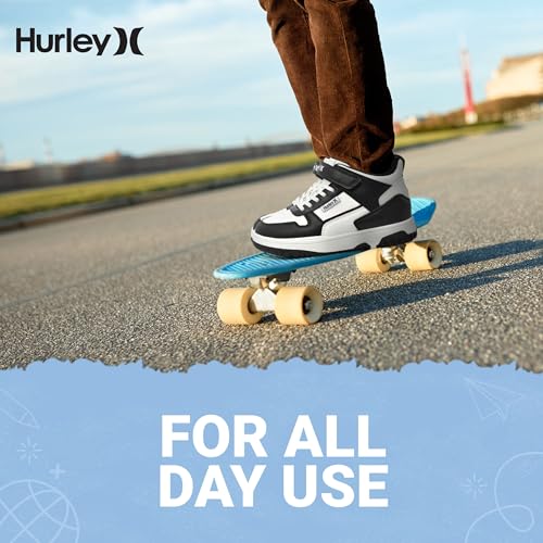 Hurley Kids' Carson High-Top Sneakers with Adjustable Strap, High Top Shoes for Kids, Sturdy Padded High Cut Sneakers for Boys and Girls, Fashionable Basketball Shoes for Kids2