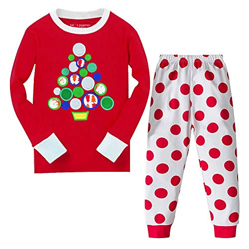 Tphon Girls Christmas Pajamas Toddler Boy Kids Holiday Pajamas Set Santa PJS Winter Sleepwear Children Clothes(Size 2T-12Y)