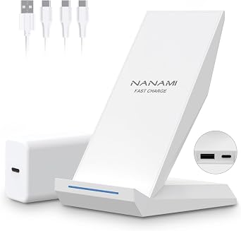 Fast 2 in 1 Wireless Charging Stand, with 30W Adapter for Universal Phone | High Speed Charger with Extra USB-A Port Compatible with iPhone 17/16/15/14/13/12/11, for Samsung Galaxy S26/S25/S24/S23/S22