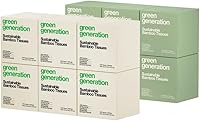 Green Generation 3-Ply Bamboo Facial Tissues Cube Boxes - 12 Multicolor Packs, 840 Soft Hypoallergenic Sheets, FSC Certified Eco Tissues