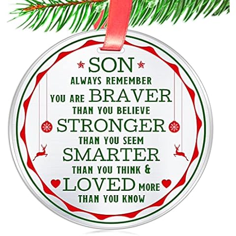 Elegant Chef Christmas Ornament for Son- Always Remember You are Braver Stronger Smarter- Motivational and Inspirational Gifts from Mom Dad Cover