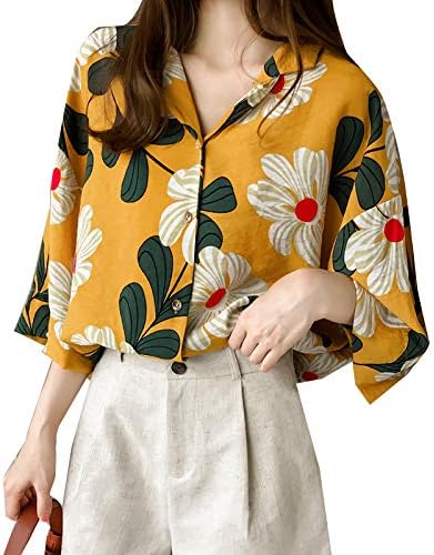 Amazon Adela Garden開襟シャツトップス ブラウス シフォンシャツ アロハシャツ レディース 半袖 五分袖 花柄 ゆったり カジュアル レトロ 夏 夏服 韓国ファッション可愛いお洒落おしゃれ 超大きいサイズ シャツ ブラウス 通販