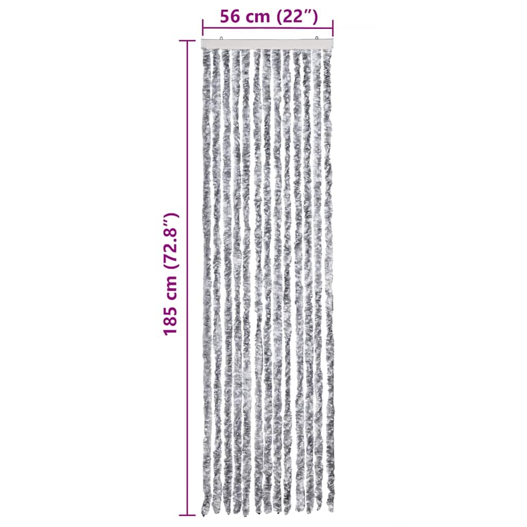 Moustiquaire Blanc et Gris en Chenille 56x185 cm Filet de Protection Insecte pour Porte Caravane fenêtre été Maison Jardin Salon terrasse