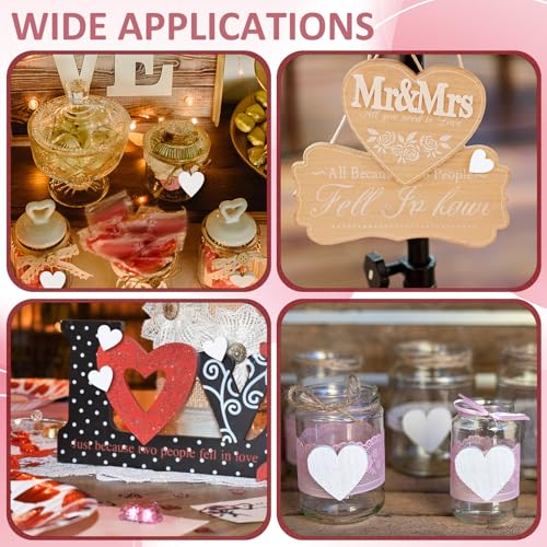 Bewudy 120 Stück Weiße Holzherzen zum Basteln, Holz Streuschmuck als Tischdekoration Streudeko Holz Konfetti Holzherz Deko für Hochzeit Valentinstag Geburtstag Party Kartenherstellung DIY Handwerk(4cm