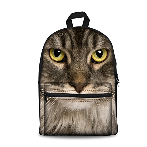 Sac à dos homme impression animale 3D tête de chat format L