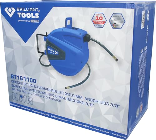 BRILLIANT TOOLS BT161100 DL-Schlauchaufroller Ø10mm, Anschluß 3/8, PVC [Powered by KS TOOLS]