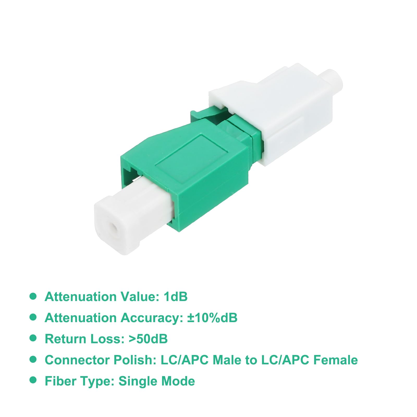Attenuatore Fibra Ottica LC/APC 1dB Monomodale - Maschio/Femmina Per Reti | 2 Pezzi
