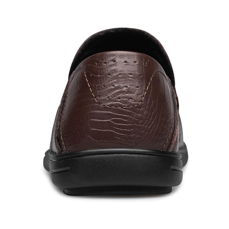 Loafers for Men Round Toe Crocodile Print Leather Dress Loafers Comfortable Flat Heel Flexible Party Prom Slip On4