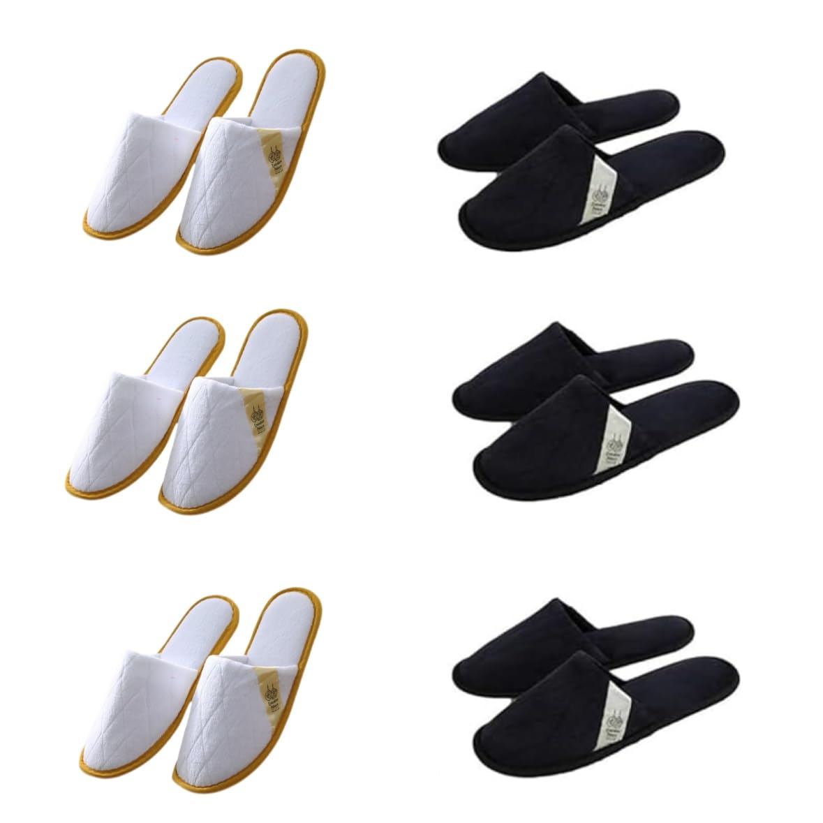 6/12 Pairs Spa Slippers for Men and Women,Non Slip Disposable Slippers For Guest,Travel Guests Hotel Home,Unisex Fits 36-44