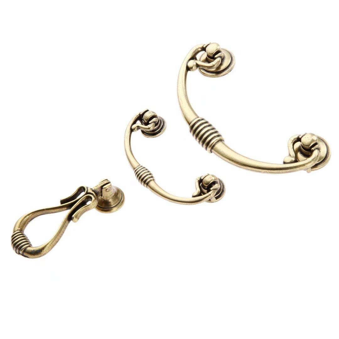 Uchwyty pierścieniowe, Zestaw 10 szt. szuflad do szafki ze stopu cynku. Uchwyty z brązu w stylu vintage. Odległość otworów 64 mm(Hole Distance 64 mm)