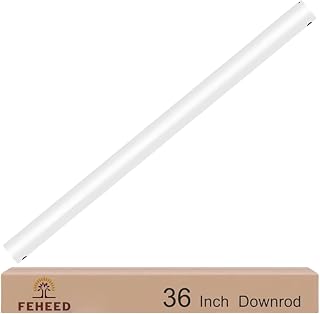 36 Inch Ceiling Fan Downrod, 3 FT White Unthreaded Fan Downrod