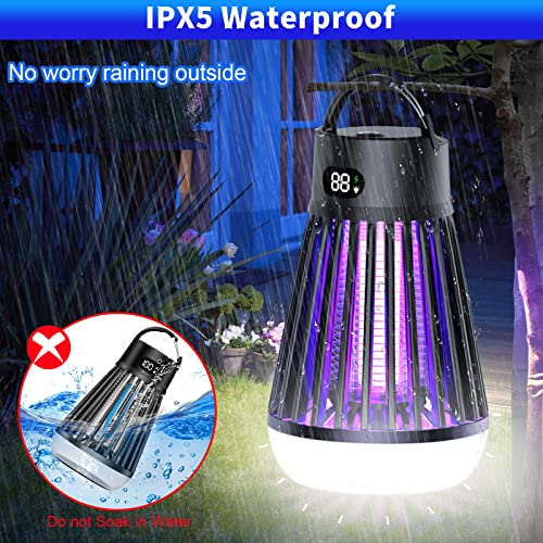 Bug Zapper Outdoor And Indoor - Rechargeable Mosquito And Fly Killer,Usb Led Light Trap Portable Cordless Electric Mosquito Zappers Killer Lamp, Insect Killer For Home Backyard Camping Patio - Black #TOP5
