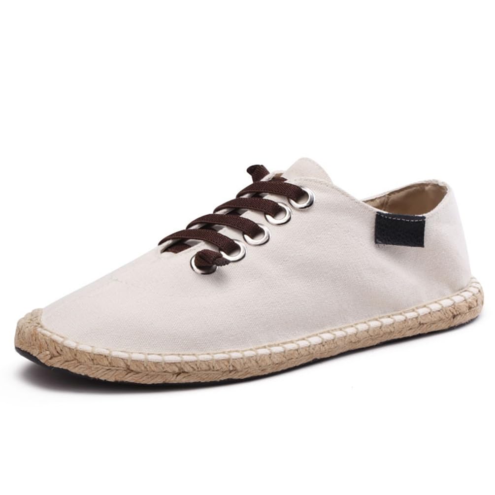 M&Catree Alpargatas para Hombres en Canvas Espadrillas Antideslizante Slip-on Alpargata Mocasines Planos