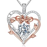 MOOSEA Valentines Day Gifts for Wife - 3Ct Moissanite Necklace for Women, Anniversary Eternity Jewelry Present, Birthday Gift for Women Her Valentines Day Gifts for Mom Grandma Friend Sister