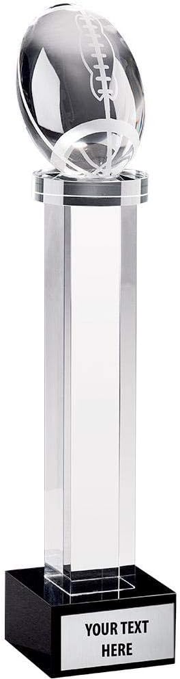 Football Austerity Crystals - 10" Fantasy Football Crystal Trophy Award Prime