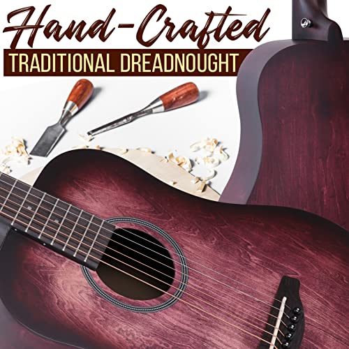 Pyle Acoustic Guitar Kit, 1/2 Junior Size Steel String Instrument For Beginner Kids, Adults, 34” Red #TOP6
