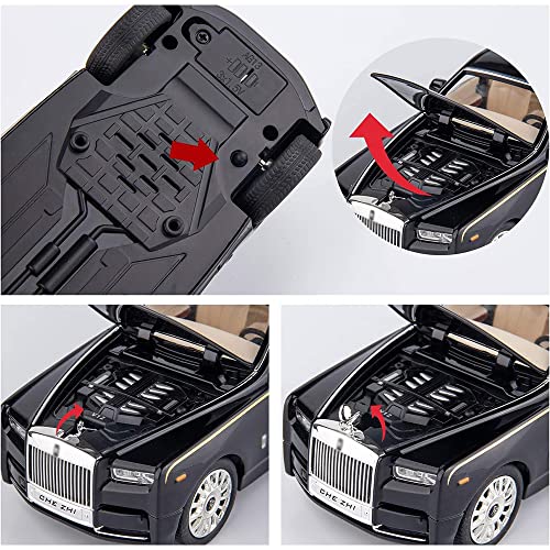 Image of 1:24 Diecast Metal Car Model Big Phantom Toy Cars For Kids Pull Back Openable Doors With Light Sound|Multicolor